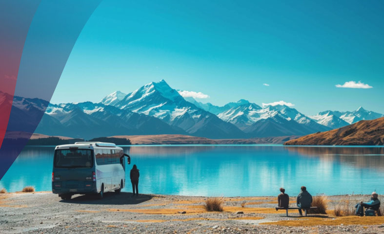 Scenic Coach Stop at Lake Tekapo - New Zealand Group Travel in New Zealand, May 2024, Coachhire in New Zealand